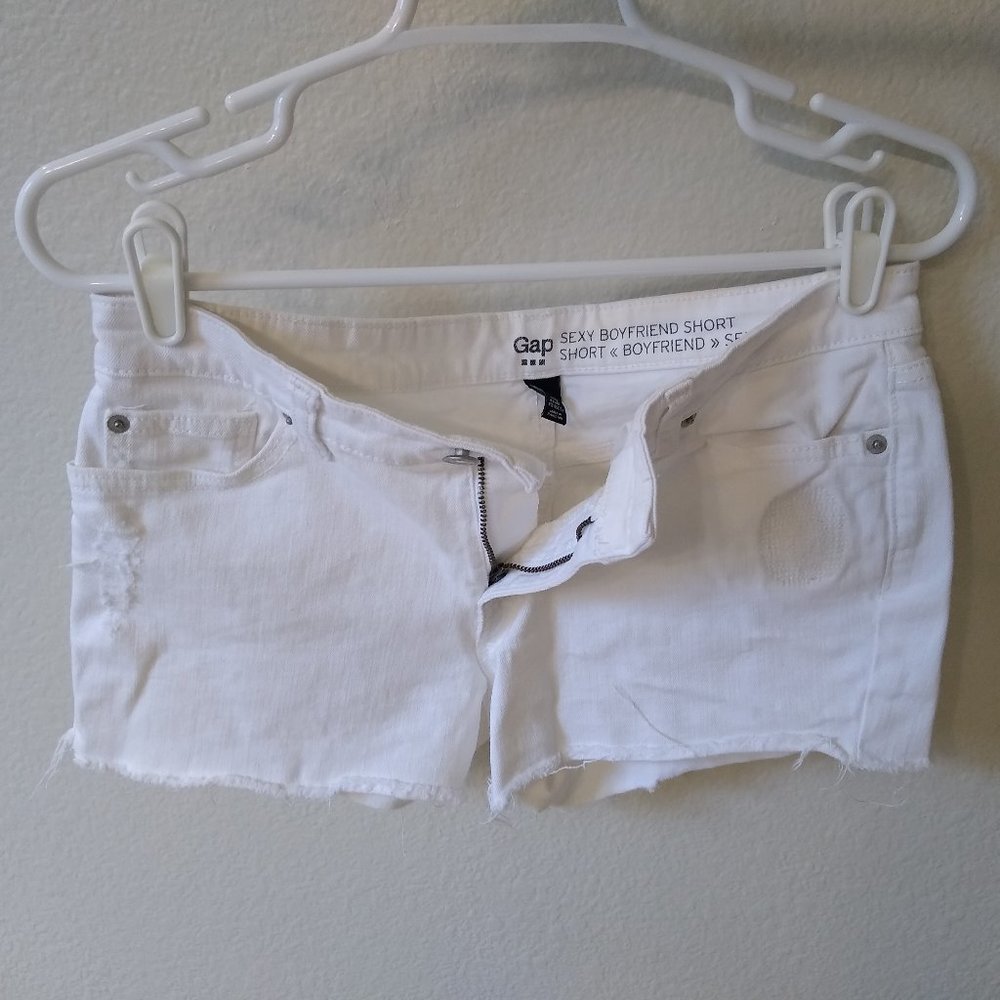 White cut-off shorts